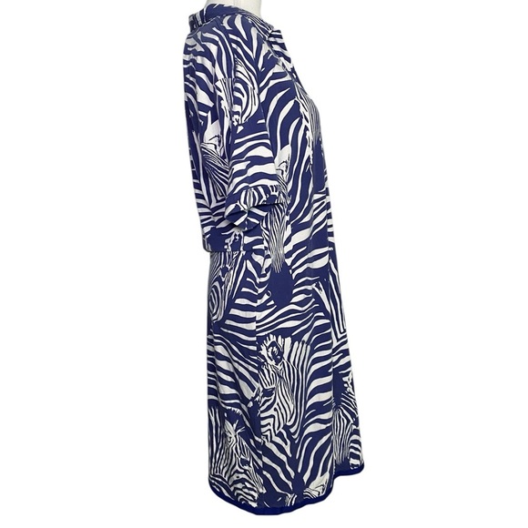 Tori Richard ALTERED Blue Zebra Print Women's Dress - Picture 3 of 16